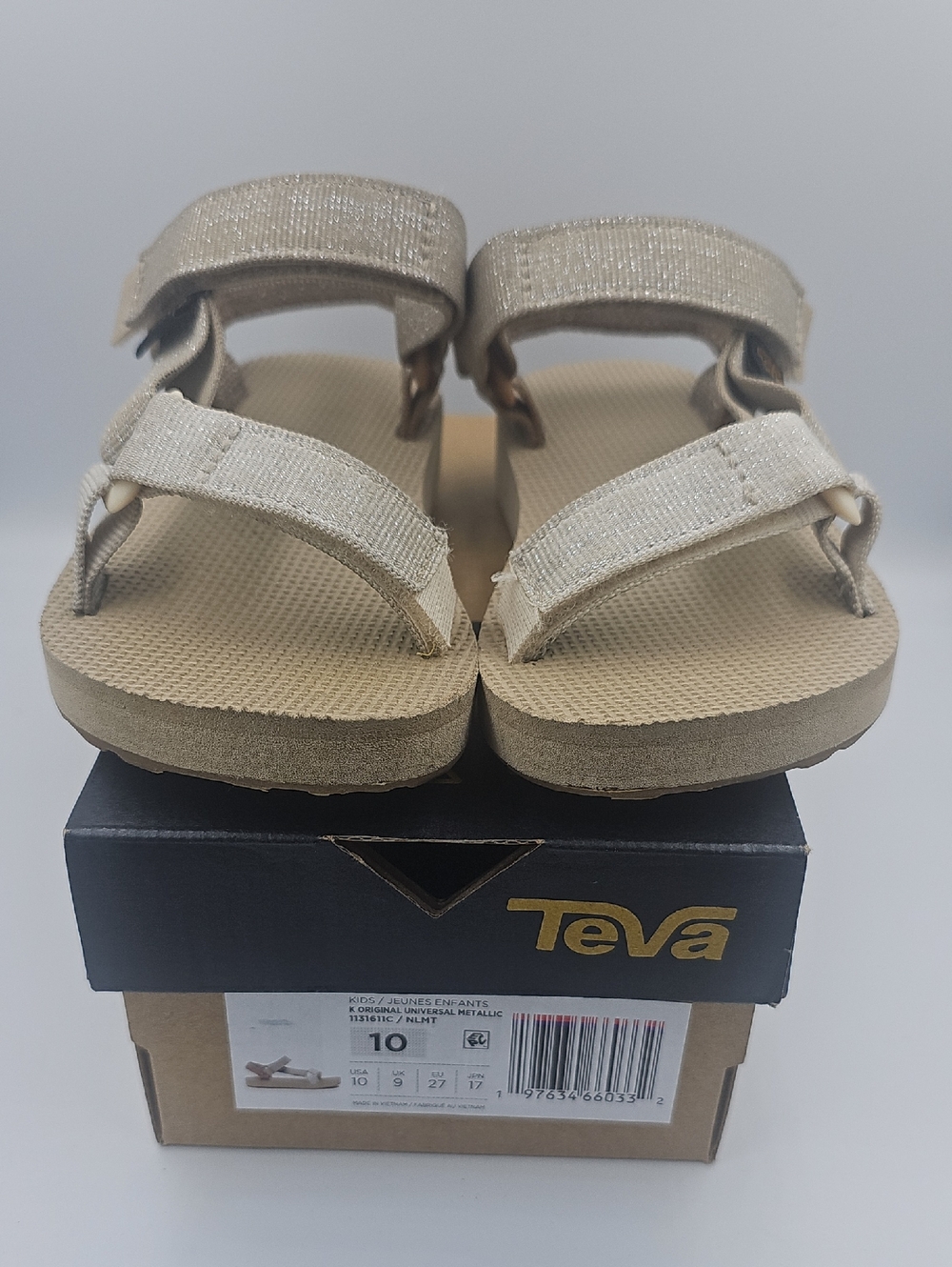 Teva Girls Metallic Beige Strap Sandals